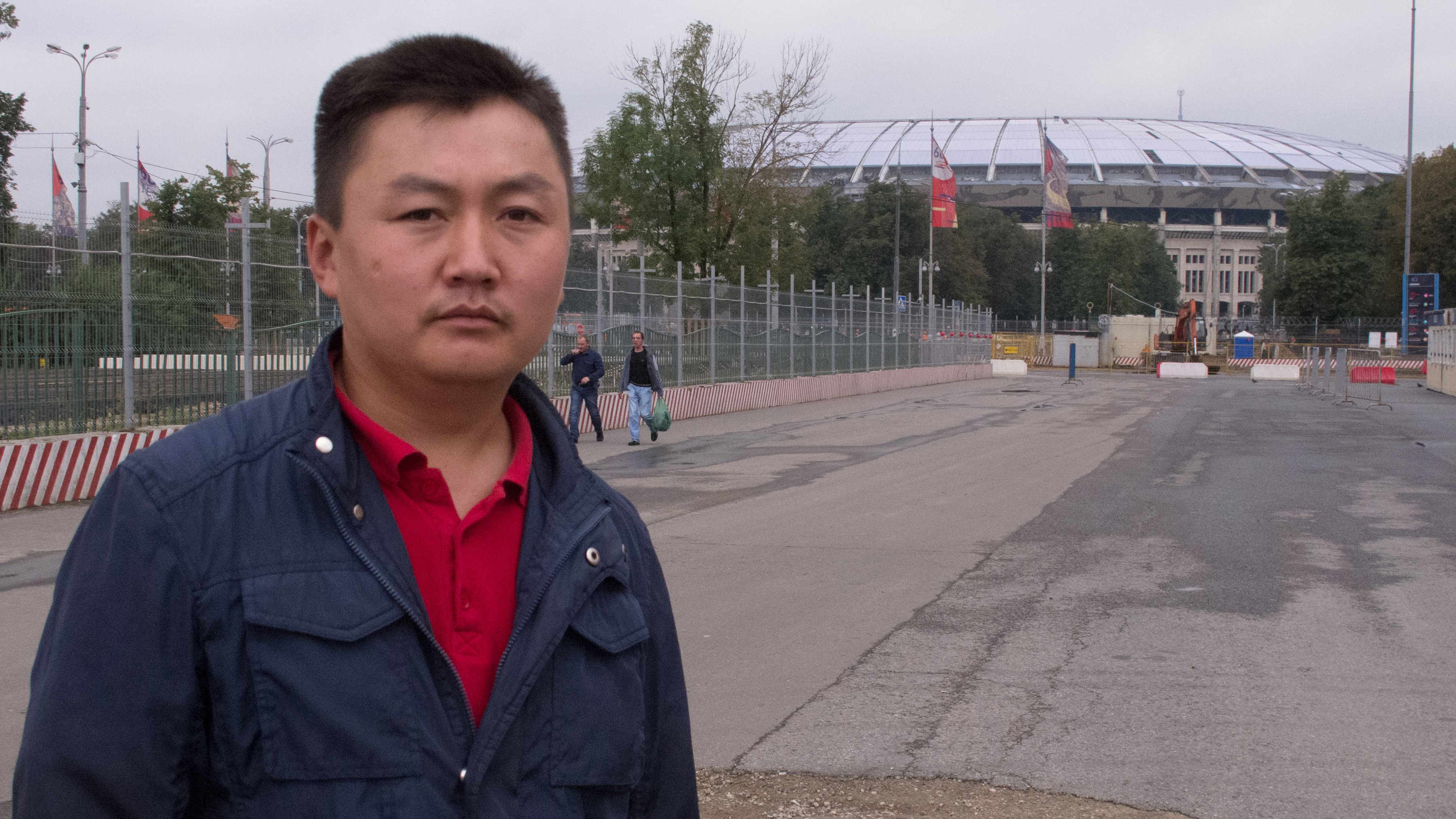 Eric Dzhakhpevych, 31, left Kyrgyzstan to work at Luzhniki Stadium in Moscow where fans will watch the opening match of the 2018 World Cup. Dzhakhpevych is one of many migrant workers who say they were victims of wage theft at Russia’s World Cup sites. Eric Dzhakhpevych, 31, left Kyrgyzstan to work at Luzhniki Stadium in Moscow where fans will watch the opening match of the 2018 World Cup. Dzhakhpevych is one of many migrant workers who say they were victims of wage theft at Russia’s World Cup sites.